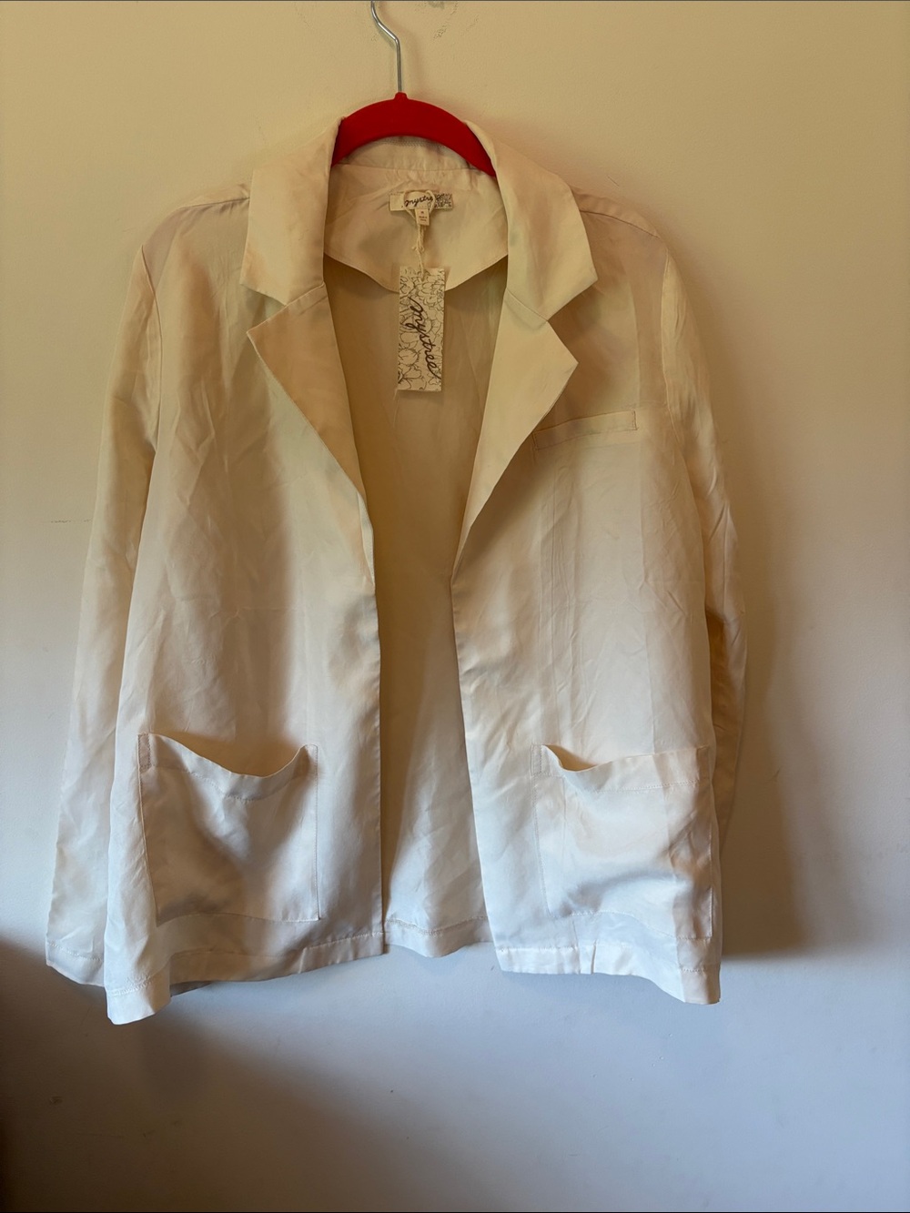 Mystree Cream Open Blazer Jacket
